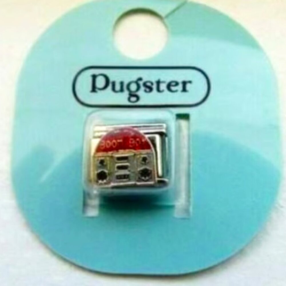Pugster Boom Box enamel 9mm stainless steel Italian charm bracelet link new